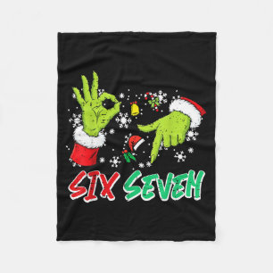 Christmas Six Seven 67 Funny Meme 6 7 Xmas Women M Fleece Blanket