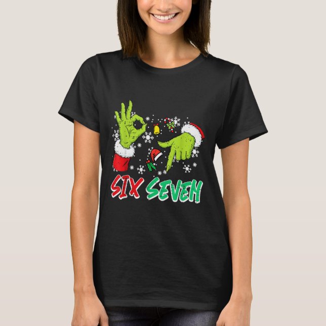 Christmas Six Seven 67 Funny Meme 6 7 Xmas Women M T-Shirt (Front)