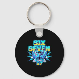 Christmas Six Seven 67 Meme Funny Retro Electric H Keychain
