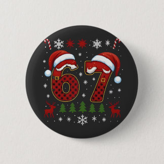 Christmas Six Seven 67 Santa Xmas Gen Alpha 2 Inch Round Button