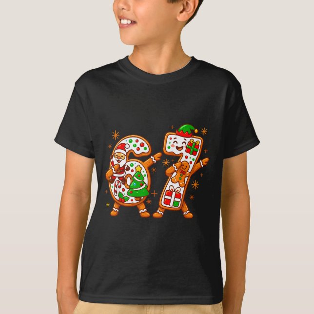 Christmas Six Seven Dabbing Cool Meme 67 Xmas Dab  T-Shirt (Front)