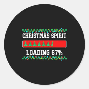Christmas Six Seven Srit Loading 67 Meme Gen Z Alp Classic Round Sticker