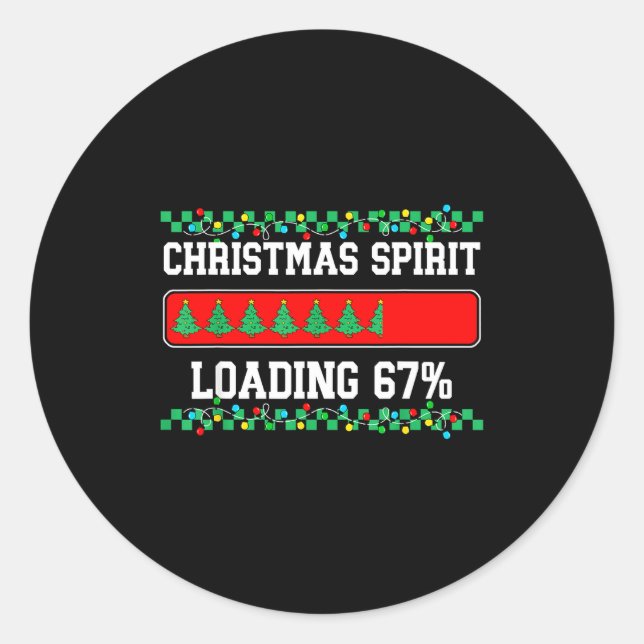 Christmas Six Seven Srit Loading 67 Meme Gen Z Alp Classic Round Sticker (Front)