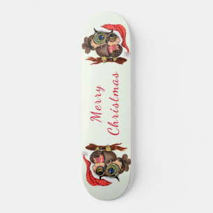 Christmas Skateboard Baby Owl with Gift