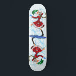 Christmas Skateboard Gift Snowman and Girl Dance<br><div class="desc">Happy Snowman and Girl Dance Tango Christmas Party Fun Cartoon Drawing - Choose / Add Your Unique Text / Name / Color - Make Your Special Gift - Resize and move or remove and add elements / text with customization tool ! Drawing and Design by MIGNED. Please see my other...</div>