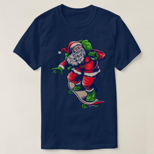 Christmas skateboarding santa 62 T-Shirt (Design Front)