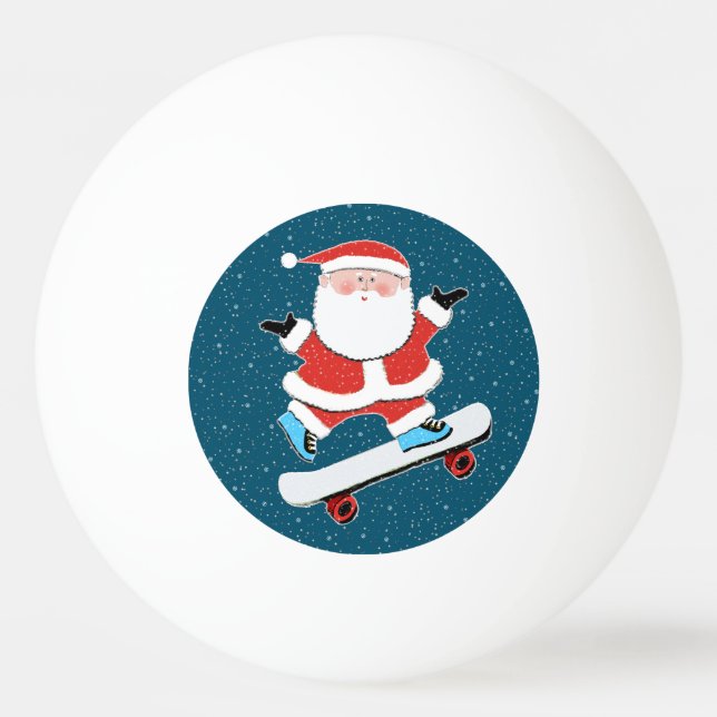 Christmas Skateboarding Skateboarder Ping Pong Ball (Front)