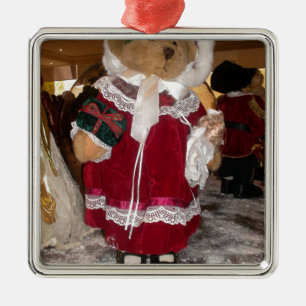 Christmas Skater Teddy Bear Collection. Metal Ornament
