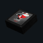 Christmas Skating  Santa Gift Box<br><div class="desc">Give your bride this beautiful gift with the surprise of an engagement ring wrapped inside.
A red,  black and white skating Santa Claus on a black background
"with all my love"
"Do not open 'till"
"Dec. 25th."</div>