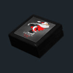 Christmas Skating Santa Gift Box<br><div class="desc">Give your bride this beautiful gift with the surprise of an engagement ring wrapped inside.
A red, black and white skating Santa Claus on a black background
"with all my love"
"Do not open 'till"
"Dec. 25th."</div>