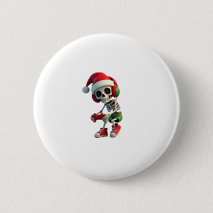 Christmas skeleton Gamer Pajamas xmas skull gaming 2 Inch Round Button