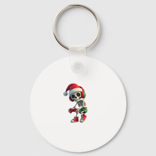 Christmas skeleton Gamer Pajamas xmas skull gaming Keychain