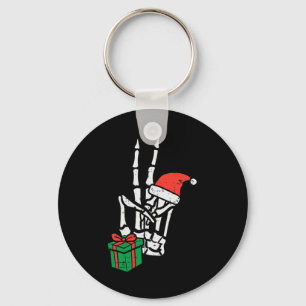 Christmas Skeleton Hand Peace Pocket Xmas Men Wome Keychain