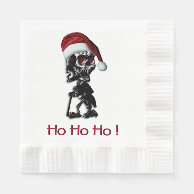 Christmas Skeleton Ho Ho Ho Napkin (Front)