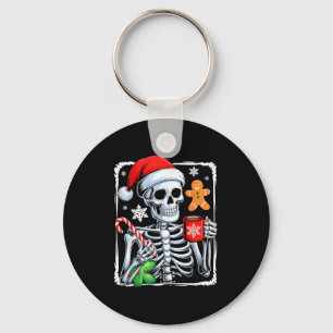 Christmas Skeleton Hot Chocolate Funny Xmas Men Wo Keychain