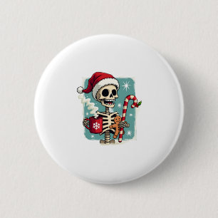 Christmas Skeleton Hot Chocolate Xmas Men Women Ki 2 Inch Round Button