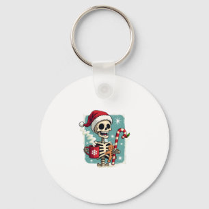 Christmas Skeleton Hot Chocolate Xmas Men Women Ki Keychain