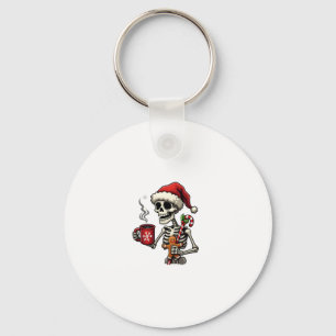 Christmas Skeleton Hot Chocolate Xmas Men Women Ki Keychain