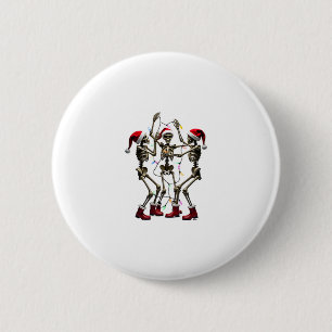 Christmas Skeleton Santa Dancing Lights (1) 2 Inch Round Button