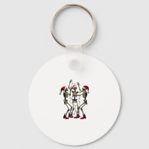 Christmas Skeleton Santa Dancing Lights (1) Keychain