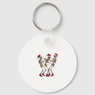 Christmas Skeleton Santa Dancing Lights (2) Keychain