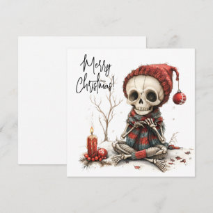 Christmas Skeleton with Candles and Ornaments
