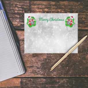 Christmas Skeletons Red Green Splatters White Post-it Notes