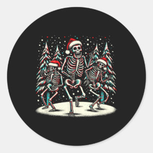 Christmas Skeletons - Vintage Halloween Costume  Classic Round Sticker