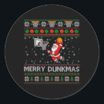 Christmas Sketll Humour Joke Merry Dunkmas  Classic Round Sticker<br><div class="desc">Christmas Sketll Humour Joke Merry Dunkmas</div>