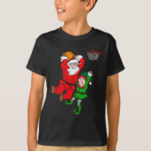 Christmas Sketll Santa Claus Slam Dunk Elf Funny H T-Shirt