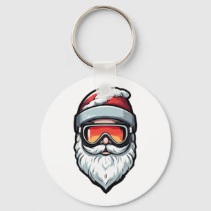 Christmas Ski Lover Xmas Skiing Happy Holidays San Keychain