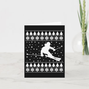 Christmas Skier T Shirt Xmas Gift For Skiing Lover Card
