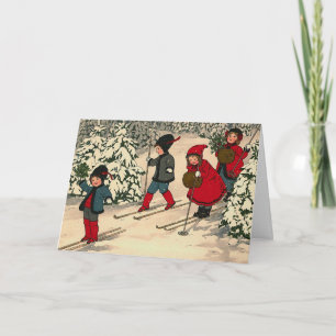 "Christmas Skiing" Greeting Card