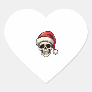 Christmas Skull Funny Santa XMES Men Women T-Shirt Heart Sticker