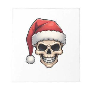 Christmas Skull Funny Santa XMES Men Women T-Shirt Notepad