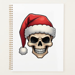 Christmas Skull Funny Santa XMES Men Women T-Shirt Planner