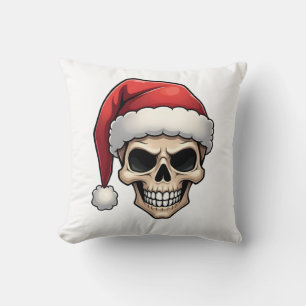Christmas Skull Funny Santa XMES Men Women T-Shirt Throw Pillow