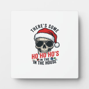 Christmas Skull Ho Ho Ho Humour Design Plaque