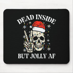 Christmas Skull Peace Dead Inside But Jolly Xmas M Mouse Pad