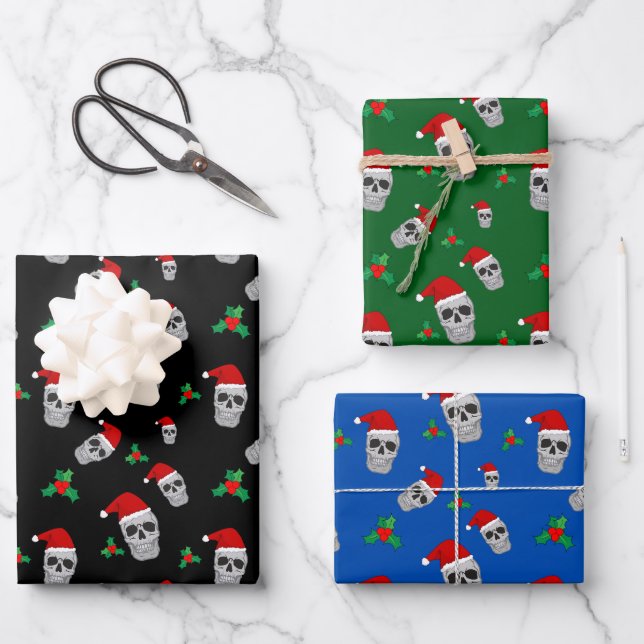 Christmas Skull Wrapping Paper Set (Front)