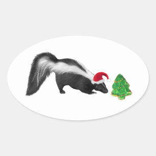 Christmas Skunk Stickers