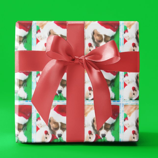 Christmas Sleeping Cavalier King Charles Puppy Wrapping Paper (Creator Uploaded)