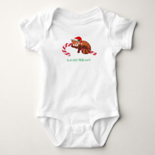Christmas Sleeping Red Panda (Customisable) Baby Bodysuit