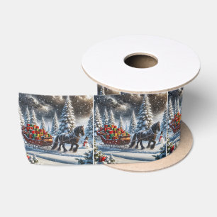 Christmas Sleigh Filled With Gifts Satin Ribbon