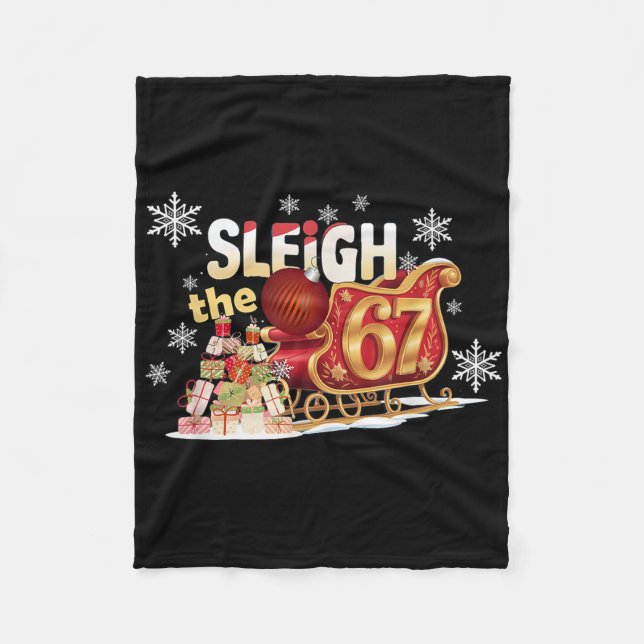 Christmas Sleigh Graphic Design Funny 67  Fleece Blanket (Front)