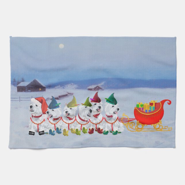 Christmas Sleigh Kitchen Towel (Horizontal)