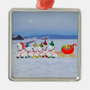 Christmas Sleigh Metal Ornament