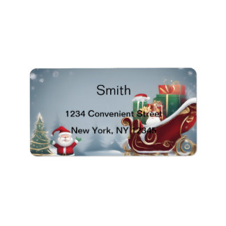 Christmas Sleigh Return Address Label