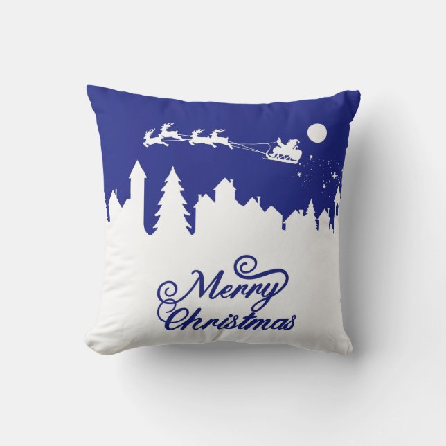 Christmas Sleigh Ride Throw Pillow (Front)