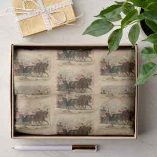 Christmas Sleigh Ride Victorian Jingle Bells Tissue Paper